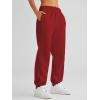 imageAUTOMET Womens Winter Casual Baggy Fleece Lined Sweatpants Fashion High Waisted Joggers Pants Athletic Clothes with PocketsRed