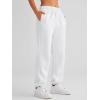 imageAUTOMET Womens Winter Casual Baggy Fleece Lined Sweatpants Fashion High Waisted Joggers Pants Athletic Clothes with PocketsWhite