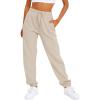 imageAUTOMET Womens Casual Baggy Fleece SweatpantsBeige