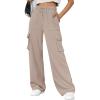 imageAUTOMET Womens Sweatpants Wide Leg Cargo Pants Fall Fashion Outfits Sweats Baggy Winter Clothes Parachute JoggersCoffeegrey