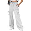 imageAUTOMET Womens Sweatpants Wide Leg Cargo Pants Fall Fashion Outfits Sweats Baggy Winter Clothes Parachute JoggersGrey