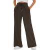 imageAUTOMET Womens Wide Leg Sweatpants High Waisted Baggy Pants Drawstring Athletic JoggersCoffee