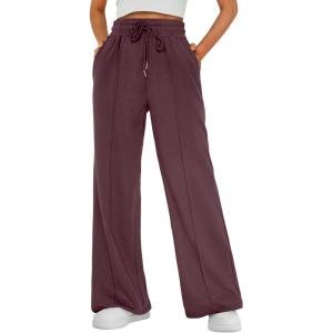 imageAUTOMET Womens Wide Leg Sweatpants High Waisted Baggy Pants Drawstring Athletic JoggersWinered