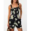 imageAUTOMET Rompers for Women Summer Vacation Beach Outfits Casual Loose Square Neck Shorts Jumpsuits Overalls 2025 Resort WearBlack
