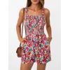 imageAUTOMET Rompers for Women Summer Vacation Beach Outfits Casual Loose Square Neck Shorts Jumpsuits Overalls 2025 Resort WearRose