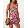 imageAUTOMET Rompers for Women Summer Vacation Beach Outfits Casual Loose Square Neck Shorts Jumpsuits Overalls 2025 Resort WearRose