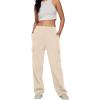 imageAUTOMET Womens Cargo Sweatpants Baggy Fleece High Waisted Joggers Sweat Pants Athletic PantsApricot