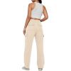 imageAUTOMET Womens Cargo Sweatpants Baggy Fleece High Waisted Joggers Sweat Pants Athletic PantsApricot
