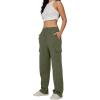 imageAUTOMET Womens Cargo Sweatpants Baggy Fleece High Waisted Joggers Sweat Pants Athletic PantsArmygreen