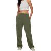 imageAUTOMET Womens Cargo Sweatpants Baggy Fleece High Waisted Joggers Sweat Pants Athletic PantsArmygreen