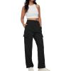 imageAUTOMET Womens Cargo Sweatpants Baggy Fleece High Waisted Joggers Sweat Pants Athletic PantsBlack