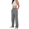 imageAUTOMET Womens Cargo Sweatpants Baggy Fleece High Waisted Joggers Sweat Pants Athletic PantsBlackgrey