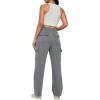 imageAUTOMET Womens Cargo Sweatpants Baggy Fleece High Waisted Joggers Sweat Pants Athletic PantsBlackgrey