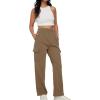 imageAUTOMET Womens Cargo Sweatpants Baggy Fleece High Waisted Joggers Sweat Pants Athletic PantsCoffee