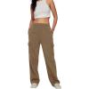 imageAUTOMET Womens Cargo Sweatpants Baggy Fleece High Waisted Joggers Sweat Pants Athletic PantsCoffee