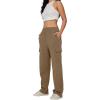 imageAUTOMET Womens Cargo Sweatpants Baggy Fleece High Waisted Joggers Sweat Pants Athletic PantsCoffee