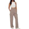 imageAUTOMET Womens Cargo Sweatpants Baggy Fleece High Waisted Joggers Sweat Pants Athletic PantsCoffeegrey