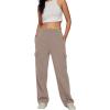 imageAUTOMET Womens Cargo Sweatpants Baggy Fleece High Waisted Joggers Sweat Pants Athletic PantsCoffeegrey