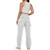 imageAUTOMET Womens Cargo Sweatpants Baggy Fleece High Waisted Joggers Sweat Pants Athletic PantsGrey