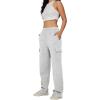 imageAUTOMET Womens Cargo Sweatpants Baggy Fleece High Waisted Joggers Sweat Pants Athletic PantsGrey