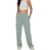 imageAUTOMET Womens Cargo Sweatpants Baggy Fleece High Waisted Joggers Sweat Pants Athletic PantsGreygreen