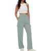 imageAUTOMET Womens Cargo Sweatpants Baggy Fleece High Waisted Joggers Sweat Pants Athletic PantsGreygreen