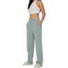 imageAUTOMET Womens Cargo Sweatpants Baggy Fleece High Waisted Joggers Sweat Pants Athletic PantsGreygreen