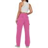 imageAUTOMET Womens Cargo Sweatpants Baggy Fleece High Waisted Joggers Sweat Pants Athletic PantsHotpink