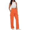 imageAUTOMET Womens Cargo Sweatpants Baggy Fleece High Waisted Joggers Sweat Pants Athletic PantsOrange
