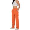 imageAUTOMET Womens Cargo Sweatpants Baggy Fleece High Waisted Joggers Sweat Pants Athletic PantsOrange