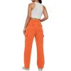 imageAUTOMET Womens Cargo Sweatpants Baggy Fleece High Waisted Joggers Sweat Pants Athletic PantsOrange