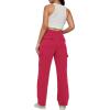 imageAUTOMET Womens Cargo Sweatpants Baggy Fleece High Waisted Joggers Sweat Pants Athletic PantsRed