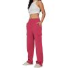 imageAUTOMET Womens Cargo Sweatpants Baggy Fleece High Waisted Joggers Sweat Pants Athletic PantsWatermelonred