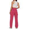 imageAUTOMET Womens Cargo Sweatpants Baggy Fleece High Waisted Joggers Sweat Pants Athletic PantsWatermelonred