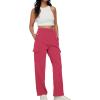 imageAUTOMET Womens Cargo Sweatpants Baggy Fleece High Waisted Joggers Sweat Pants Athletic PantsWatermelonred