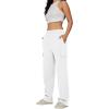 imageAUTOMET Womens Cargo Sweatpants Baggy Fleece High Waisted Joggers Sweat Pants Athletic PantsWhite