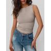 imageAUTOMET Womens Going Out Tank Tops Sleeveless Summer 2025 Trendy Cute Shirts Boat Neck Basic Y2K Fashion Outfit ClothesCoffeegrey