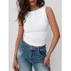 imageAUTOMET Womens Going Out Tank Tops Sleeveless Summer 2025 Trendy Cute Shirts Boat Neck Basic Y2K Fashion Outfit ClothesWhite