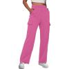 imageAUTOMET Womens Cargo Sweatpants Baggy Fleece High Waisted Joggers Sweat Pants Athletic PantsHotpink