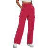 imageAUTOMET Womens Cargo Sweatpants Baggy Fleece High Waisted Joggers Sweat Pants Athletic PantsRed
