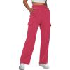 imageAUTOMET Womens Cargo Sweatpants Baggy Fleece High Waisted Joggers Sweat Pants Athletic PantsWatermelonred
