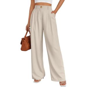 imageAUTOMET Womens Wide Leg Dress Pants Business Casual Work OutfitsBeige