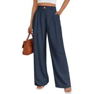 imageAUTOMET Womens Wide Leg Dress Pants Business Casual Work OutfitsNavy