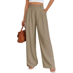 imageAUTOMET Womens Wide Leg Dress Pants Business Casual Work OutfitsTaupe