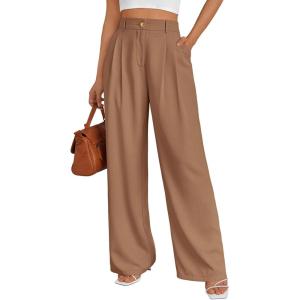 imageAUTOMET Womens Wide Leg Dress Pants Business Casual Work OutfitsToffee