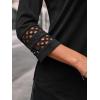 imageAUTOMET 34 Length Sleeve Womens Tops Crewneck Lace Tunic Business Casual Dressy Blouses Fall Trendy Outfits 2025Black