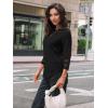 imageAUTOMET 34 Length Sleeve Womens Tops Crewneck Lace Tunic Business Casual Dressy Blouses Fall Trendy Outfits 2025Black