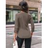 imageAUTOMET 34 Length Sleeve Womens Tops Crewneck Lace Tunic Business Casual Dressy Blouses Fall Trendy Outfits 2025Coffee Grey
