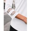 imageAUTOMET 34 Length Sleeve Womens Tops Crewneck Lace Tunic Business Casual Dressy Blouses Fall Trendy Outfits 2025White