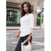 imageAUTOMET 34 Length Sleeve Womens Tops Crewneck Lace Tunic Business Casual Dressy Blouses Fall Trendy Outfits 2025White